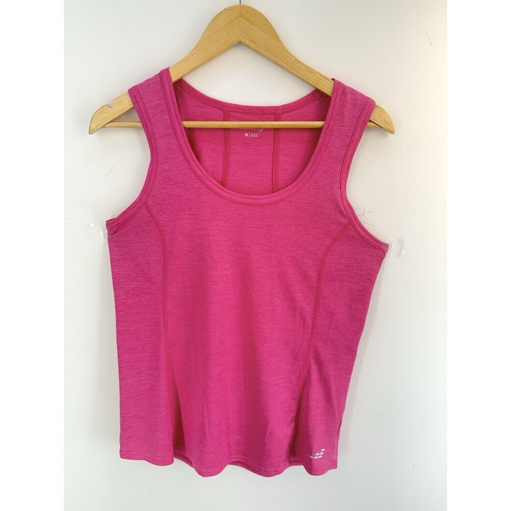 BCG Women Tank Top Training Open Back Mesh Size M Workout Pink Run Walk